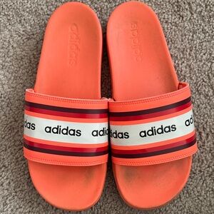 Adidas Orange and Red Slide Sandals
